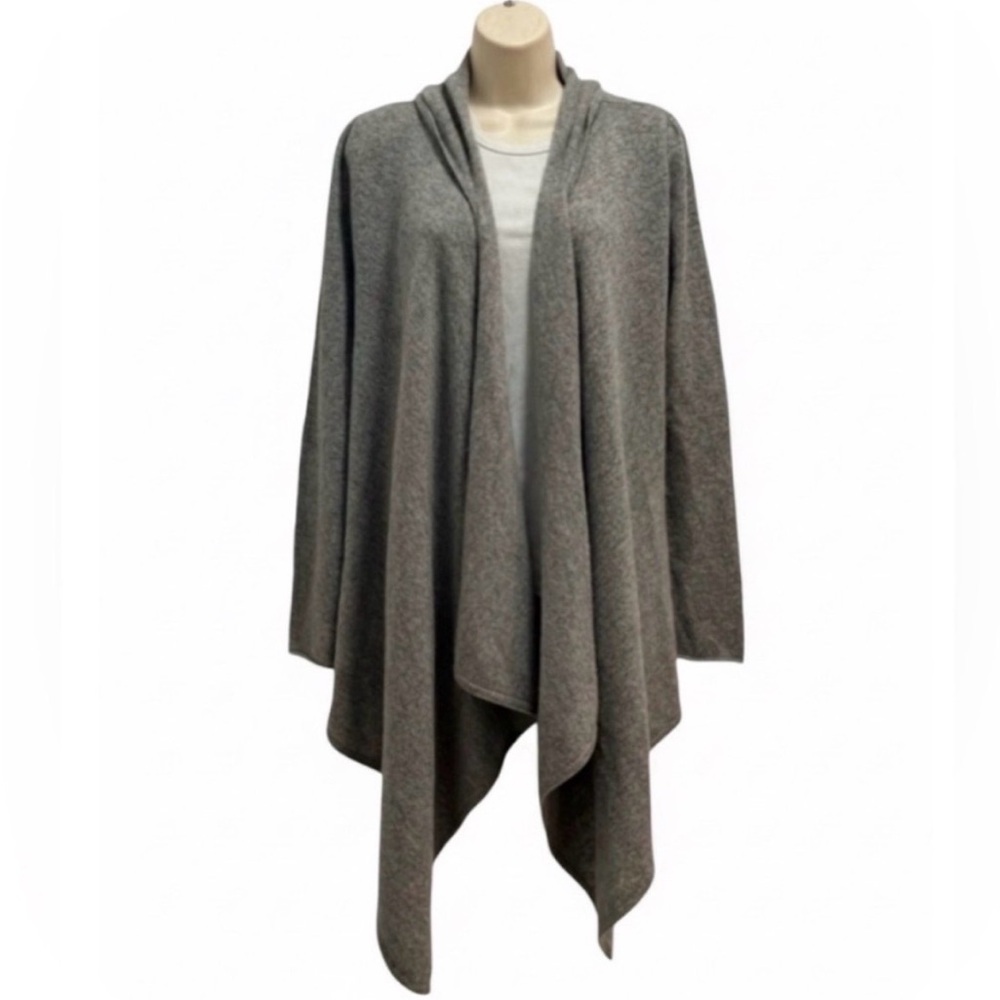 Oliver and James Cashmere Gray Long Sleeve Open Cardigan w/ Hood -Small - EUC